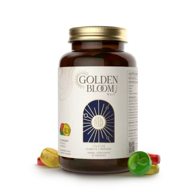 Golden Bloom Focus Jar with Gummies